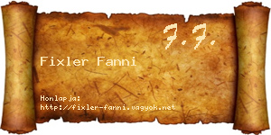 Fixler Fanni névjegykártya